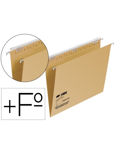Carpeta colgante fade tiki folio prolongado visor superior 290 mm efecto lupa kraft eco 230 g/m lomo v