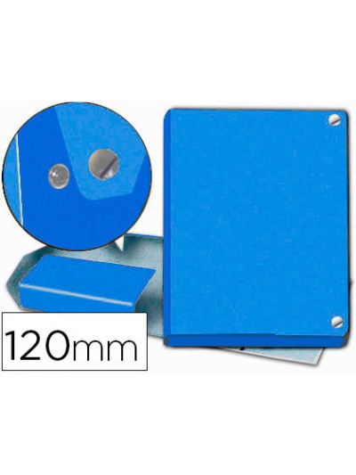 Carpeta proyectos pardo folio lomo 120 mm carton forrado azul con broche