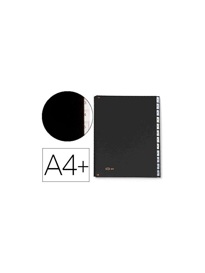 Carpeta clasificadora fuelle pardo carton compacto folio 12 departamentos visor doble personalizables color negro Carpeta clasificadora fuelle pardo carton compacto folio 12 departamentos visor doble personalizables color negro