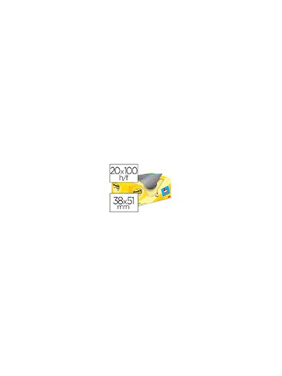 Bloc de notas adhesivas quita y pon post-it amarillo canario 38x51 mm pack promocional 16+4 gratis