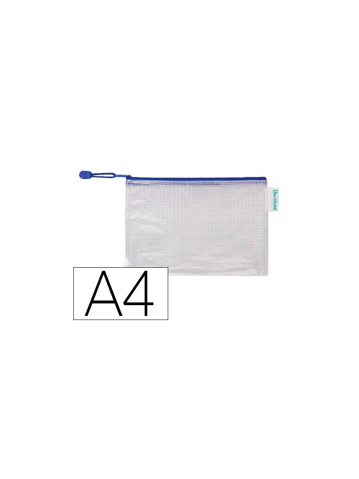 Bolsa multiusos tarifold pvc din a4 apertura superior con cremallera portaboligrafo y correa azul Bolsa multiusos tarifold pvc din a4 apertura superior con cremallera portaboligrafo y correa azul