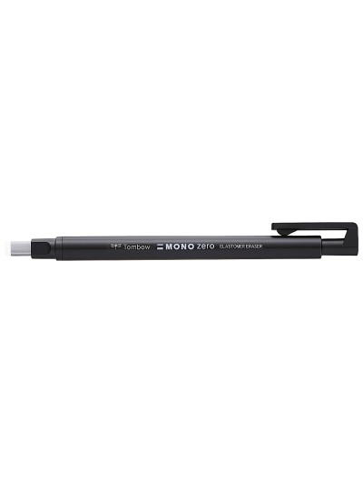 Portagomas tombow mono zero con clip goma rectangular 2,5 x 5 mm color negro