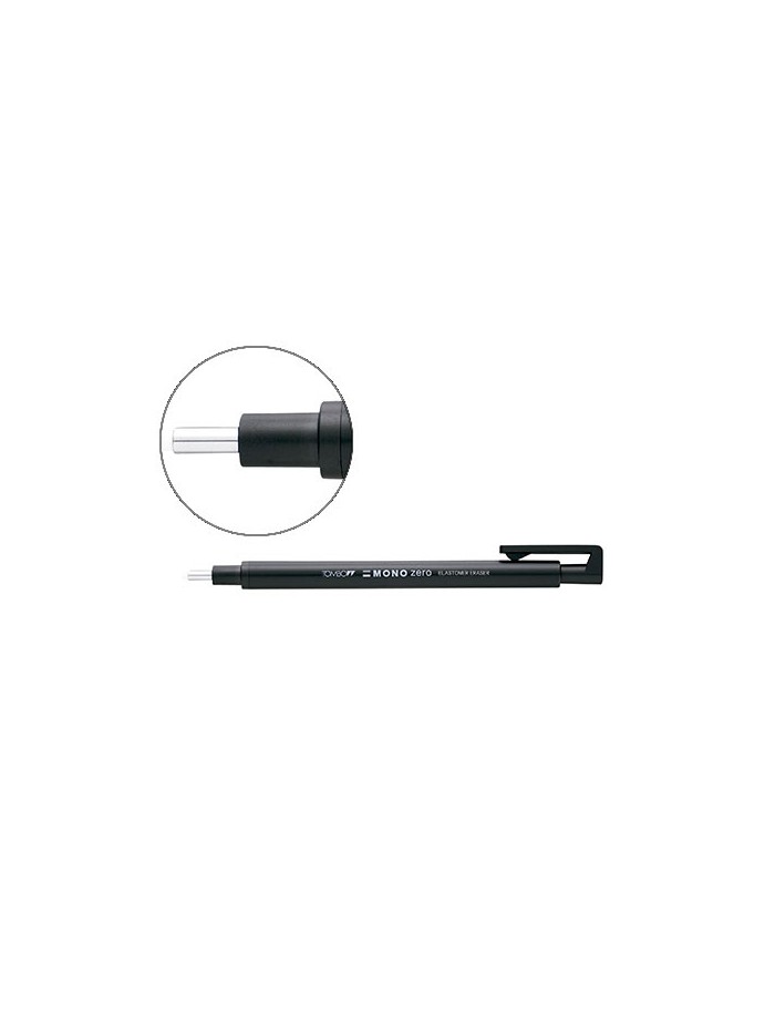 Portagomas tombow mono zero con clip goma redonda 2,3 mm diametro color negro Portagomas tombow mono zero con clip goma redonda 2,3 mm diametro color negro