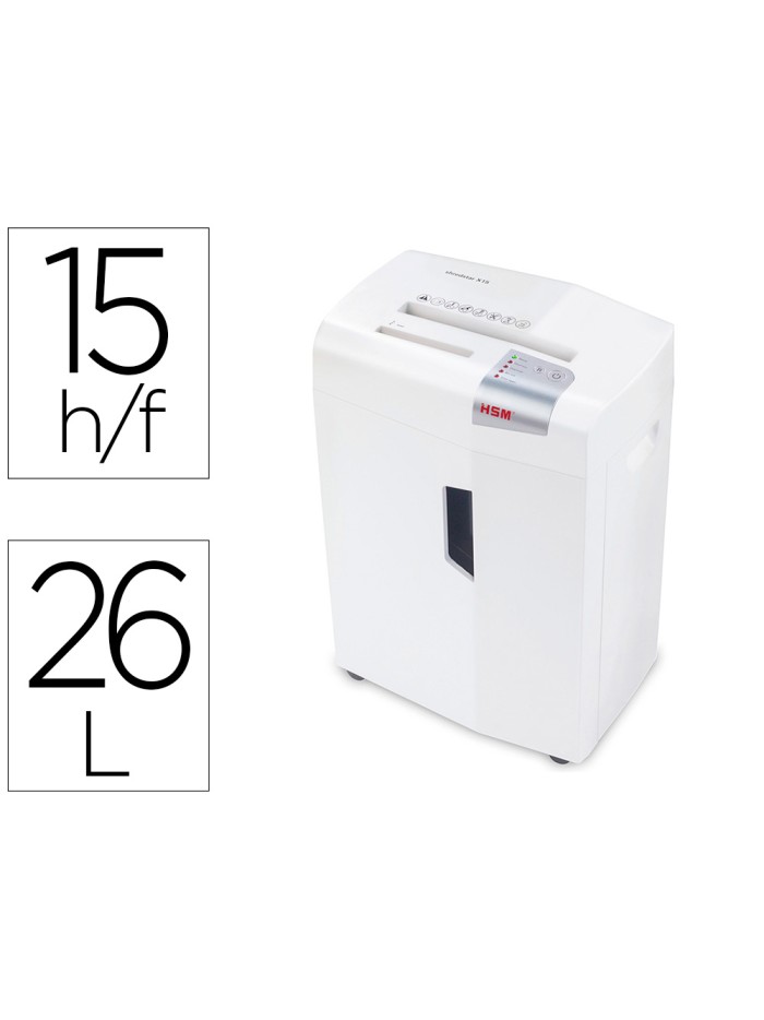 Destructora de documentos hsm shredstar x15 capacidad de corte 15h en particulas destruye grapas clips cd y tarjetas Destructora de documentos hsm shredstar x15 capacidad de corte 15h en particulas destruye grapas clips cd y tarjetas