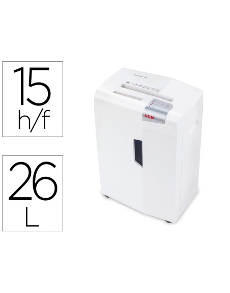 Destructora de documentos hsm shredstar x15 capacidad de corte 15h en particulas destruye grapas clips cd y tarjetas