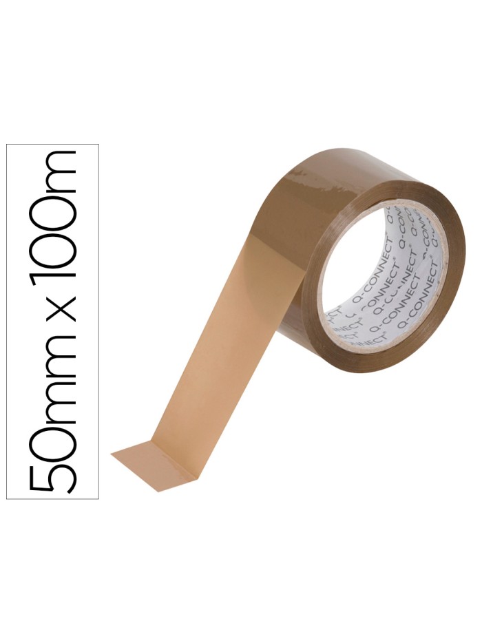 Cinta adhesiva q-connect polipropileno havana 100 mt x 50 mm para embalaje Cinta adhesiva q-connect polipropileno havana 100 mt x 50 mm para embalaje