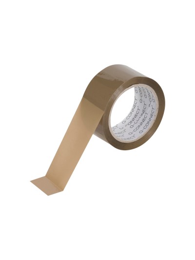 Cinta adhesiva q-connect polipropileno havana 100 mt x 50 mm para embalaje
