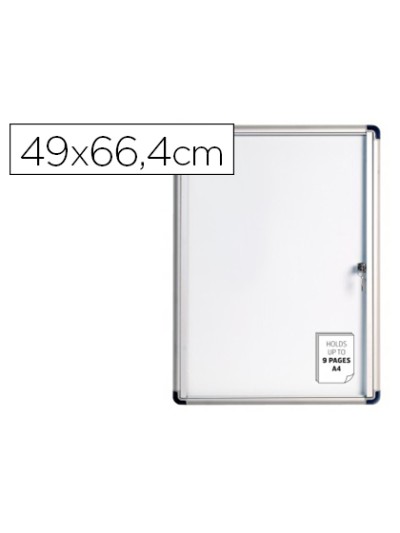 Vitrina de anuncios bi-office fondo magnetico extraplana de interior 490x664 mm