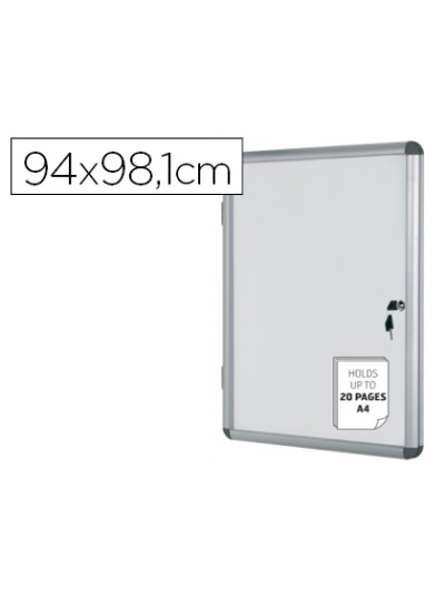 Vitrina de anuncios bi-office fondo magnetico extraplana de interior 940x981 mm