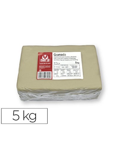 Pasta de modelar sio-2 gres granada para escultura y modelado paquete de 5 kg