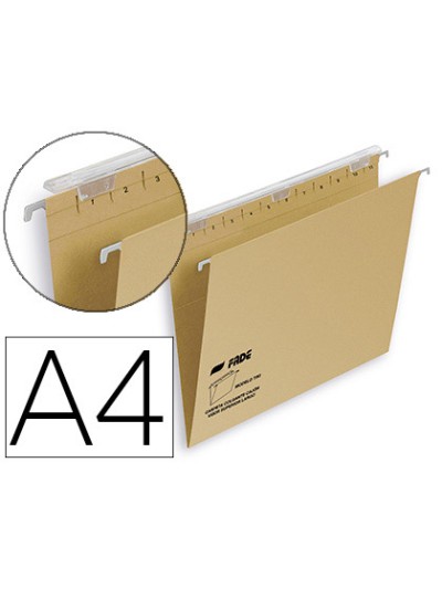 Carpeta colgante fade tiki din a4 visor superior 290 mm efecto lupa kraft eco 230 g/m lomo v