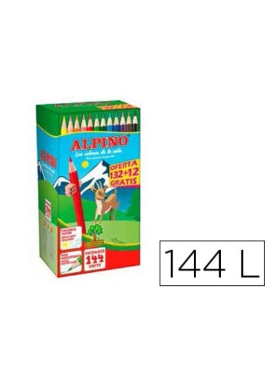 Lapices de colores alpino school pack de 132 + 12 unidades obsequio colores surtidos