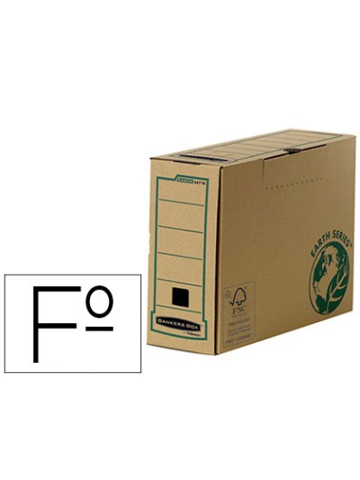 Caja archivo definitivo fellowes folio carton reciclado lomo 100 mm