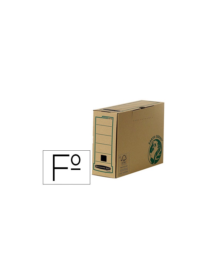 Caja archivo definitivo fellowes folio carton reciclado lomo 100 mm Caja archivo definitivo fellowes folio carton reciclado lomo 100 mm