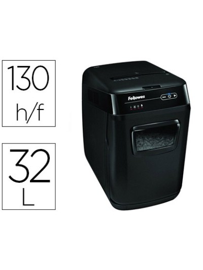 Destructora de documentos fellowes automax 150c capacidad de corte 150 hojas clips grapas tarjetas y cd 32l