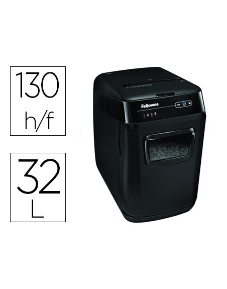 Destructora de documentos fellowes automax 150c capacidad de corte 150 hojas clips grapas tarjetas y cd 32l