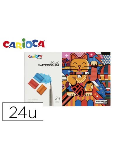Acuarela carioca plus caja de 24 unidades colores surtidos