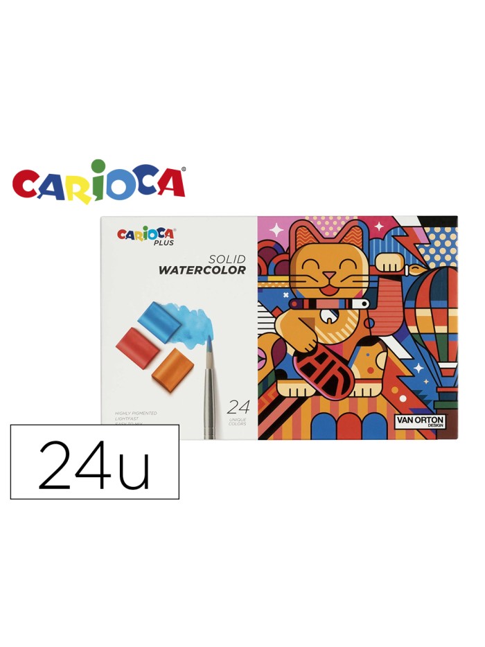 Acuarela carioca plus caja de 24 unidades colores surtidos Acuarela carioca plus caja de 24 unidades colores surtidos