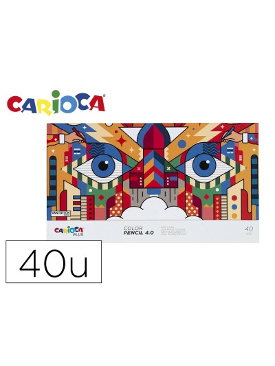Lapices de colores carioca plus 4.0 caja premium de 40 unidades colores surtidos