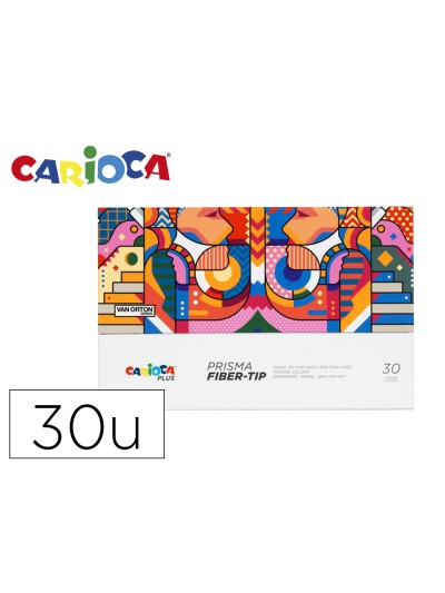 Rotulador carioca plus prisma fiber-tip de punta de fibra caja premium de 30 unidades colores surtidos