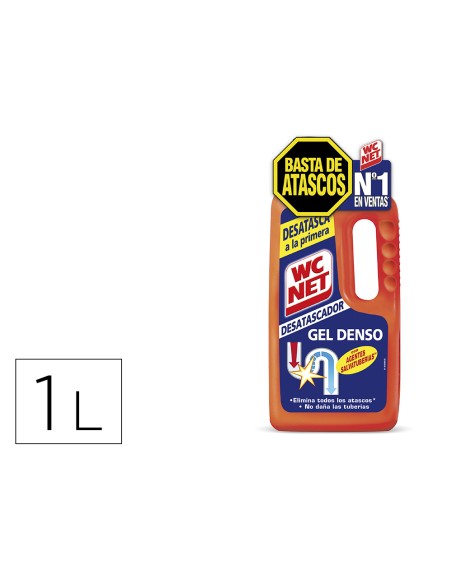 Desatascador de tuberias gel wc net energy botella de 1 litro