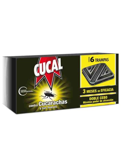 Trampa cucal contra cucarachas y huevos doble cebo 3 meses de eficacia pack de 6 trampas