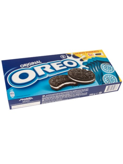 Galleta oreo original caja de 5 paquetes de 4 unidades 220 gr