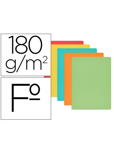 Subcarpeta cartulina gio folio colores surtidos 180 180 gr/m2 paquete de 50 unidades