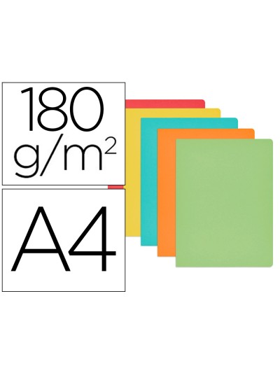 Subcarpeta cartulina gio din a4 colores pasteles surtidos 180 g/m2 paquete de 50 unidades