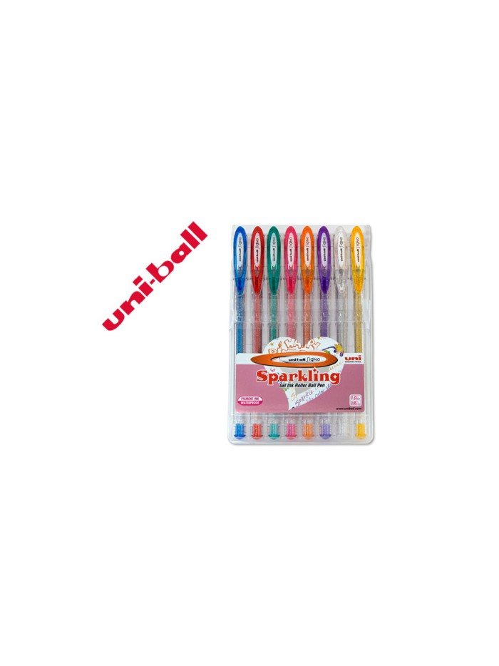 Boligrafo uni ball um-120 signo 0,7 mm tinta gel estuche de 8 colores con purpurina Boligrafo uni ball um-120 signo 0,7 mm tinta gel estuche de 8 colores con purpurina