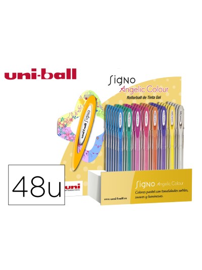 Boligrafo uni ball um-120 signo 0,7 mm tinta gel expositor de 48 colores pastel