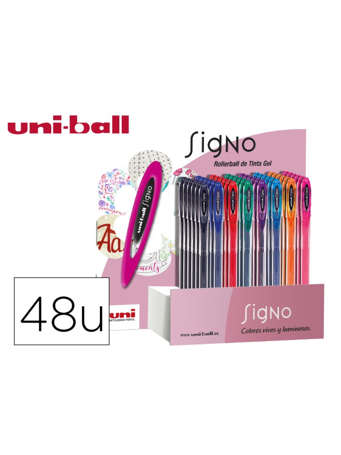 Boligrafo uni ball um-120 signo 0,7 mm tinta gel expositor de 48 colores basicos Boligrafo uni ball um-120 signo 0,7 mm tinta gel expositor de 48 colores basicos