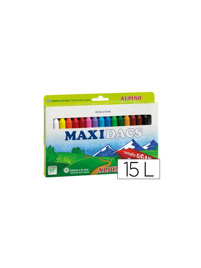 Lapices cera alpino maxidacs caja de 15 unidades colores surtidos Lapices cera alpino maxidacs caja de 15 unidades colores surtidos