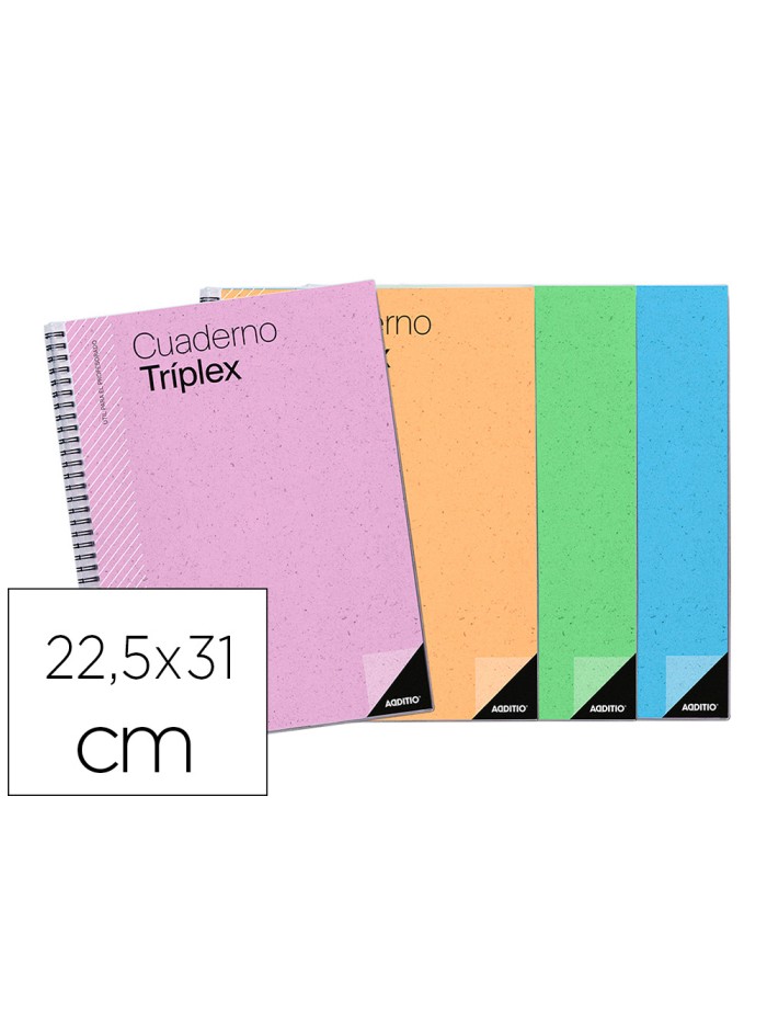 Cuaderno triplex additio plan de curso evaluacion agenda plan semanal y tutorias fundas transparentes 22,5x31cm Cuaderno triplex additio plan de curso evaluacion agenda plan semanal y tutorias fundas transparentes 22,5x31cm