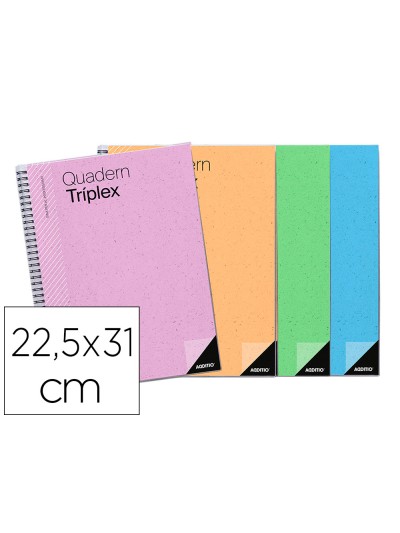 Bloc triplex additio plan curso evaluacion continua plansemanal tutorias mas 6 fundas ransparentes 22,5x31cm catalan
