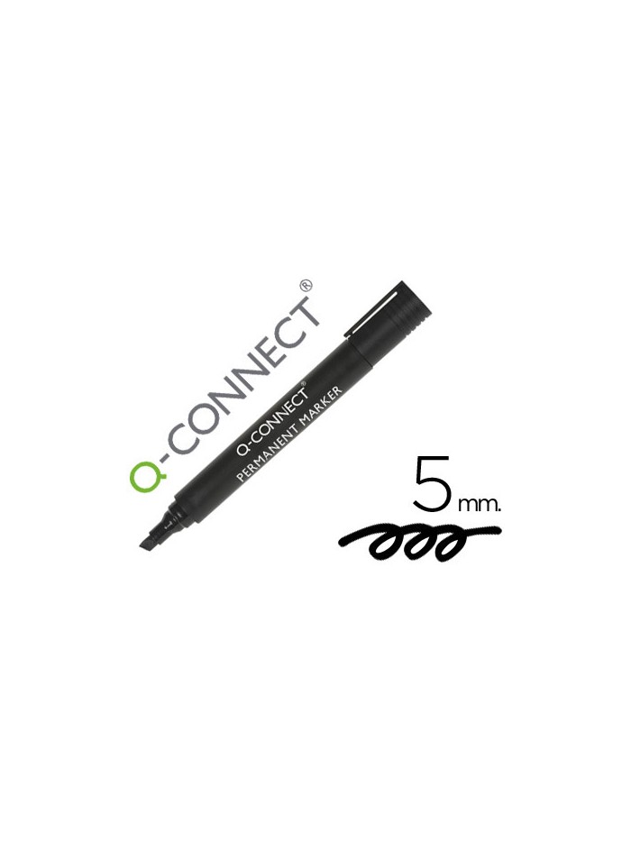 Rotulador q-connect marcador permanente negro punta biselada 5 mm Rotulador q-connect marcador permanente negro punta biselada 5 mm