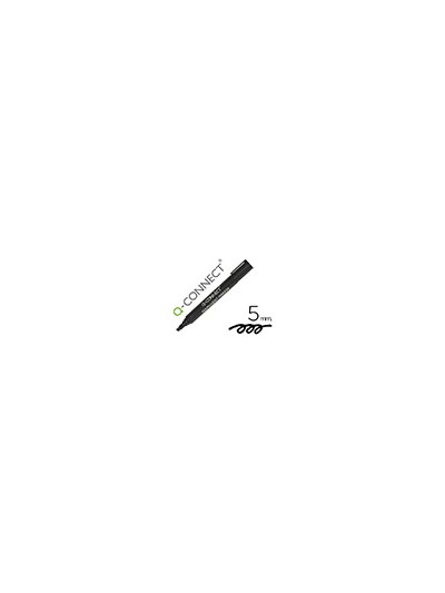 Rotulador q-connect marcador permanente negro punta biselada 5 mm