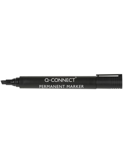 Rotulador q-connect marcador permanente negro punta biselada 5 mm