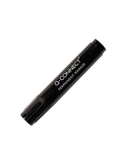 Rotulador q-connect marcador permanente negro punta biselada 5 mm