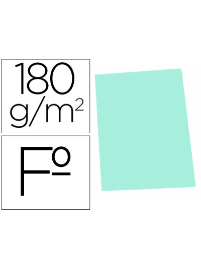 Subcarpeta cartulina gio folio verde pastel 180 g/m2