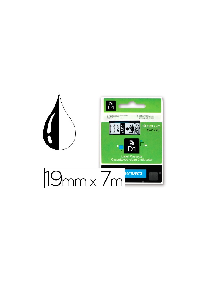 Cinta dymo negro transparente 19mm x 7 mt d1 Cinta dymo negro transparente 19mm x 7 mt d1