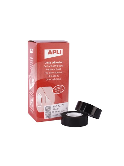 Cinta adhesiva apli 33 mt x 19 mm color negro