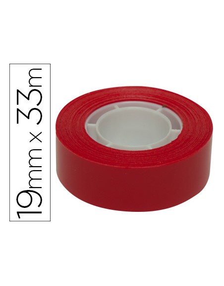 Cinta adhesiva apli 33 mt x 19 mm color rojo