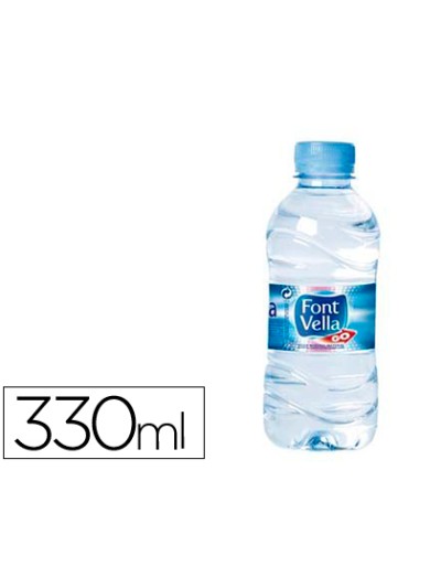 Agua mineral natural font vella botella sant hilari 330 ml