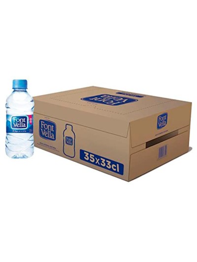 Agua mineral natural font vella botella sant hilari 330 ml