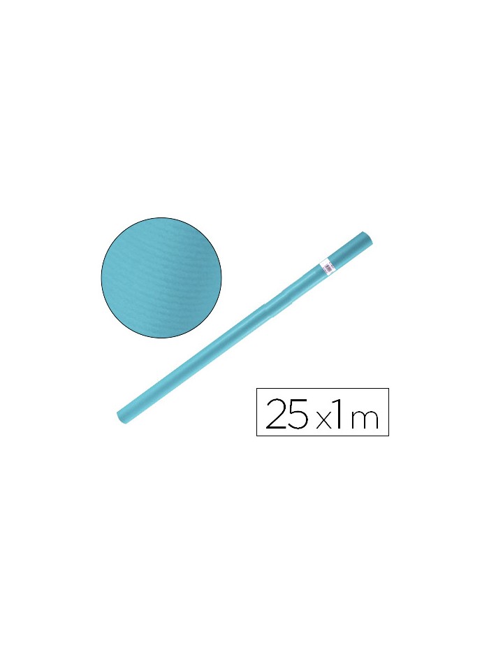 Papel kraft liderpapel azul turquesa rollo 25x1 mt Papel kraft liderpapel azul turquesa rollo 25x1 mt