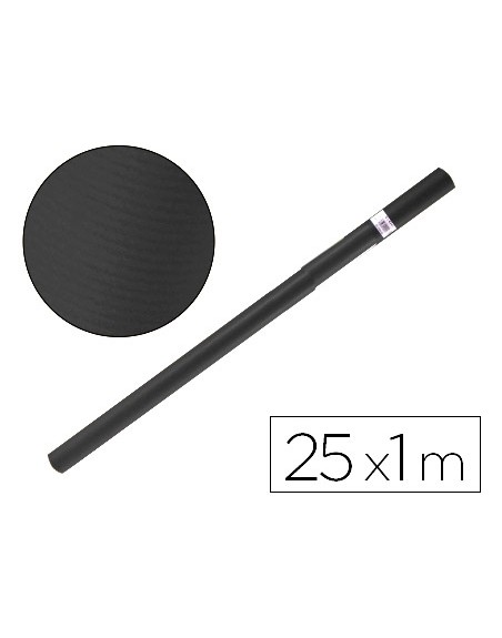 Papel kraft liderpapel negro rollo 25x1 mt