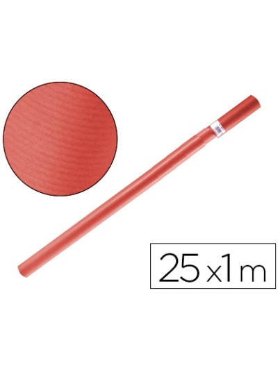 Papel kraft liderpapel rojo rollo 25x1 mt