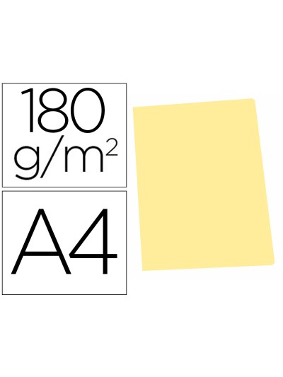 Subcarpeta cartulina gio din a4 amarillo pastel 180 g/m2