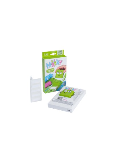 Sello marcador de ropa marky infantil verde incluye tinta kit de etiquetas y cinta termoadhesiva
